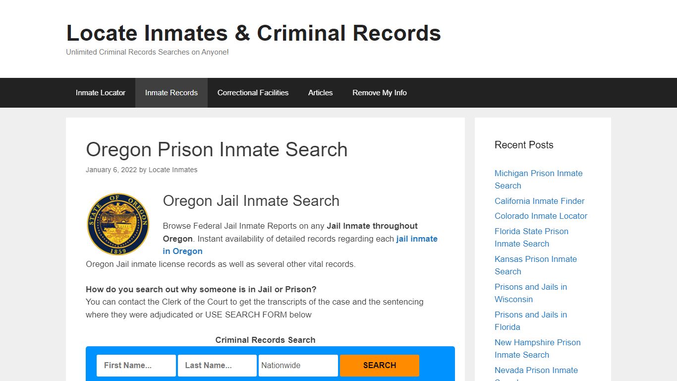 Oregon Prison Inmate Search – Locate Inmates & Criminal ...